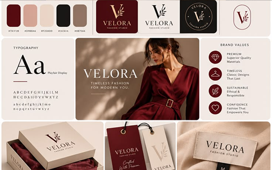 Velora – هوية بصرية لعلامة أزياء - من أعمال انطلاق
